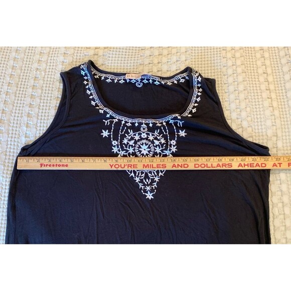 Philosophy Swimsuit Coverup or Casual Dress Plus Size 1X Black White Embroidery - Picture 10 of 12